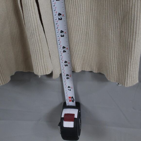 Caroline Constas Dress Small Ribbed Knit Crochet Collar Midi Bodycon Beige Chic - Picture 11 of 11